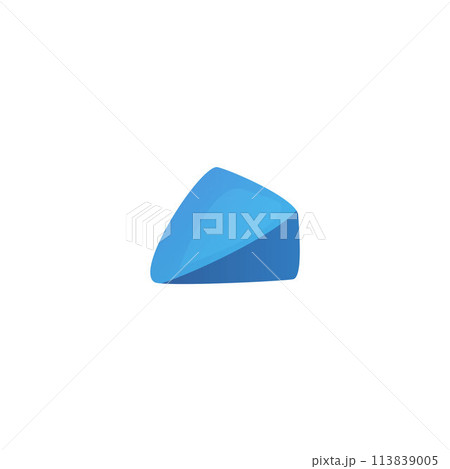 Blue stone rock, cobblestone or pebble vector icon, small rock, granite gravel piece, glossy boulder, natural mineral Blue stone rock, cobblestone or pebble vector icon, small rock, granite gravel piece, glossy boulder, natural mineral 113839005