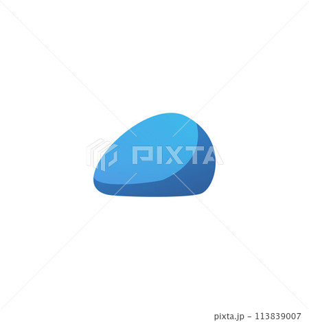 Blue stone rock, cobblestone or pebble vector icon, small rock, granite gravel piece, glossy boulder, natural mineral Blue stone rock, cobblestone or pebble vector icon, small rock, granite gravel piece, glossy boulder, natural mineral 113839007