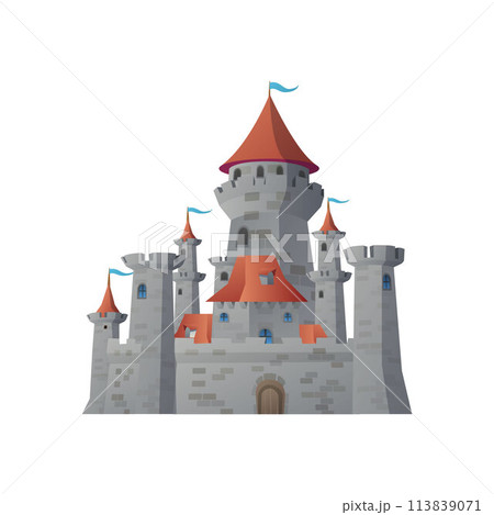 Whimsical gray castle vector illustration 113839071