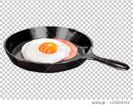 ハムエッグ（半熟）スキレット付き 113839132