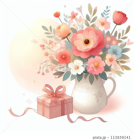 母の日などオススメの花のイラスト 113839141