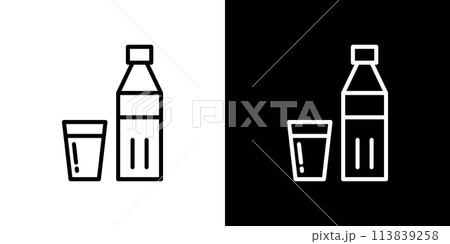 ペットボトルの線画アイコン 113839258