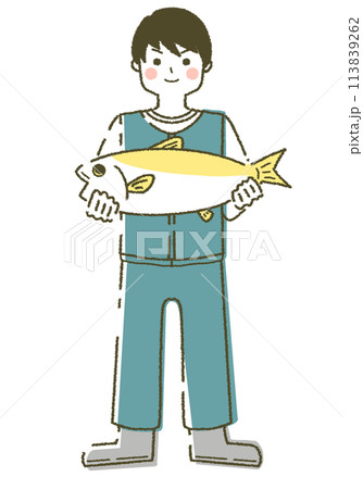 若い漁師の男性 漁業をする人 113839262
