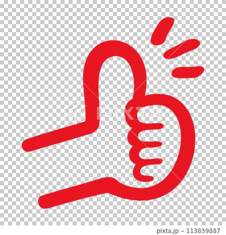 Simple thumbs up icon (red) Simple thumbs up icon (red) 113839887
