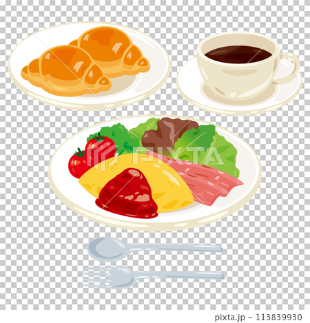 Omelette breakfast set 113839930