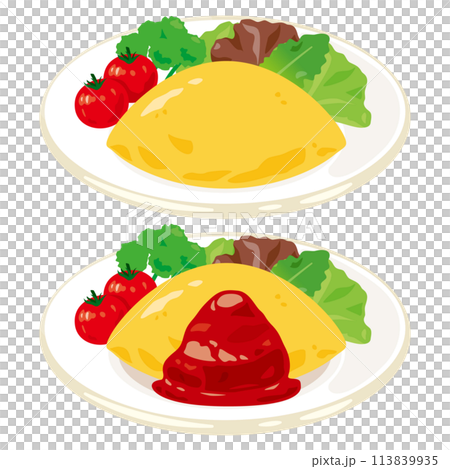 Omelet rice on a plate 113839935