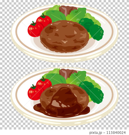 Hamburger on a plate 113840024