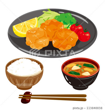 唐揚げの定食 113840038