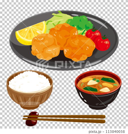 唐揚げの定食 113840038