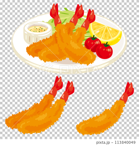 Fried shrimp on a plate Fried shrimp on a plate 113840049