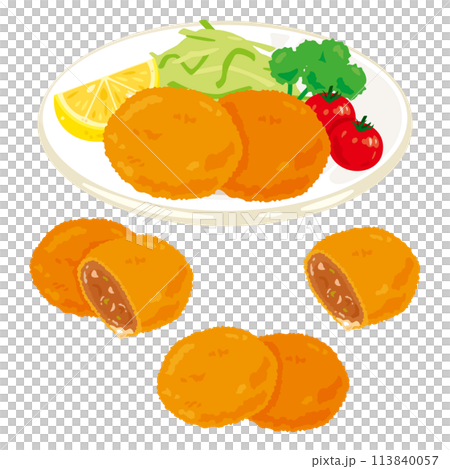 切碎的肉排放在盤子上 113840057