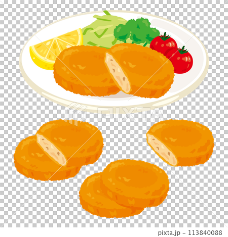 炸丸子在盤子裡服務 113840088