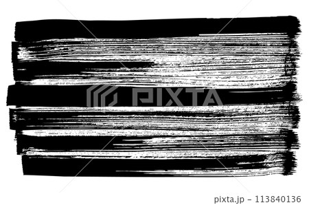 力強さ溢れる・グランジ風筆致・墨絵ベクター素材 113840136