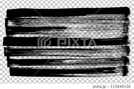Powerful, grunge-style brushstrokes, sumi-e vector material 113840136