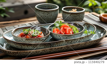 new empty asian tableware 113840279