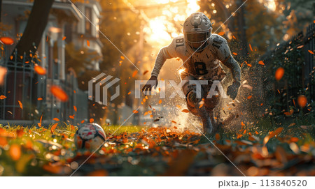 American football player portrait 113840520