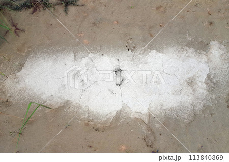 Soil drying out during the dry season during global warming, copy space. Soil drying out during the dry season during global warming, copy space. 113840869