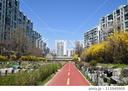 川沿いのサイクリングコース(松坡トゥルレギル城川コース)【ソウル/松坡区】 川沿いのサイクリングコース(松坡トゥルレギル城川コース)【ソウル/松坡区】 113840908