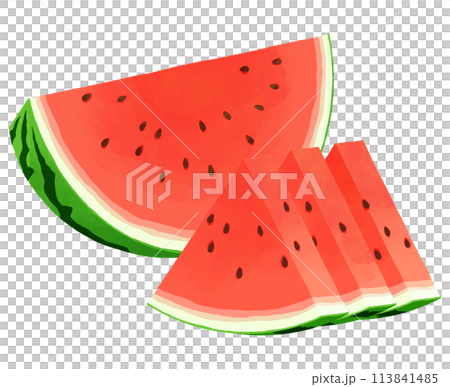 切ってある赤いスイカ 切ってある赤いスイカ 113841485