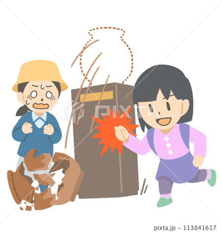 店内の商品を壊すのイラスト素材 [113841617] - PIXTA
