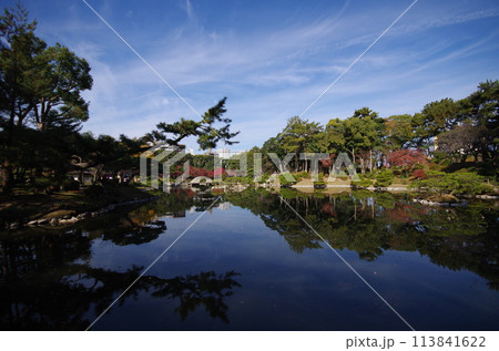 広島 紅葉の縮景園 広島 紅葉の縮景園 113841622