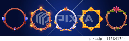 Set of round game frames Set of round game frames 113841744