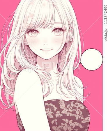 漫画　下着姿 少女漫画下着姿の女性のイラスト素材 [113842490] - PIXTA