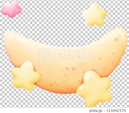 The half-moon shines brightly 113842570