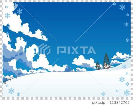 Snowy field background illustration 113842703