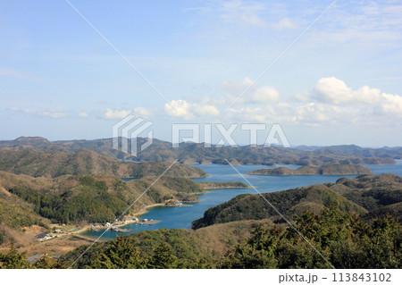 March 22, 2024: Tsushima Island Travel Eboshidake Observation Deck, Tsushima Island, Nagasaki Prefecture, Japan March 22, 2024: Tsushima Island Travel Eboshidake Observation Deck, Tsushima Island, Nagasaki Prefecture, Japan 113843102