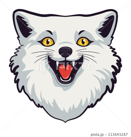 Happy arctic fox head Happy arctic fox head 113843287