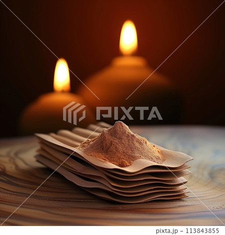 lit incense stick relaxed atmosphere 113843855