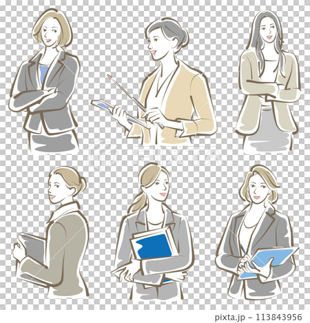 Vector illustration of working woman. Business woman. 113843956