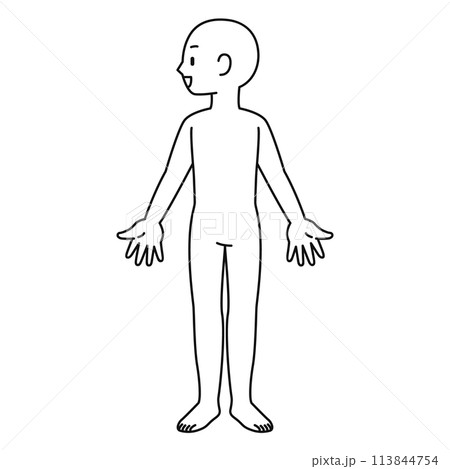 人体・男性・全身・線画 人体・男性・全身・線画 113844754