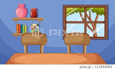 Cozy Corner with Window and Table Cozy Corner with Window and Table 113844964