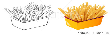 French Fries Illustration Before and After 113844970