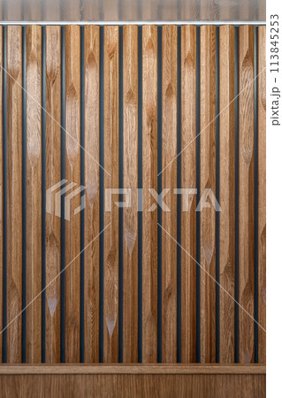 Decorative wooden panel made from solid oak 113845253