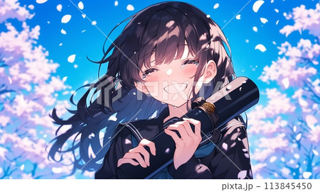 卒業証書を持つ女子学生16 113845450