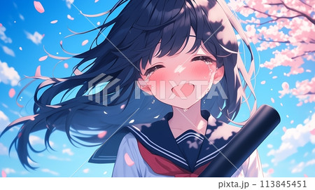 卒業証書を持つ女子学生17 113845451