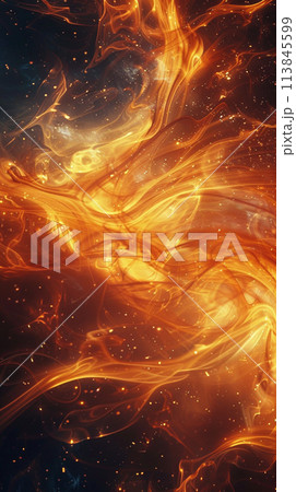 炎をイメージしたエフェクト背景素材 113845599