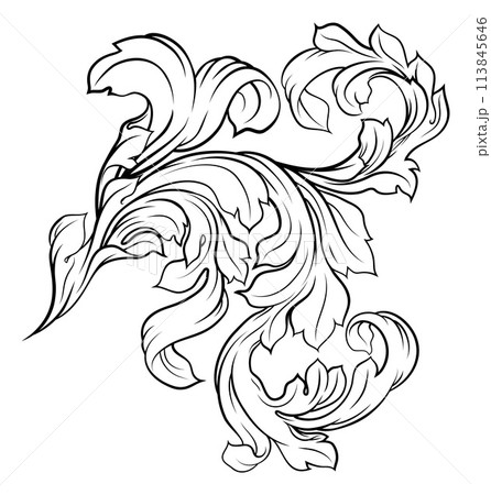 Filigree Crest Etching Coat of Arms Illustration Filigree Crest Etching Coat of Arms Illustration 113845646