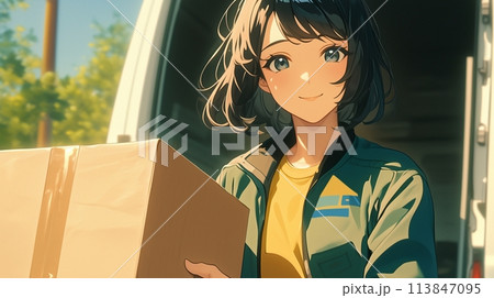 配達業で働く女性5 113847095