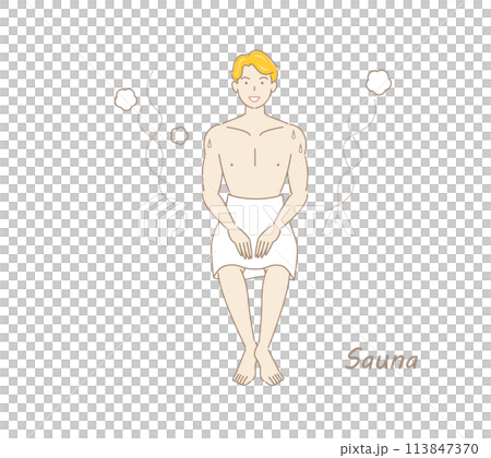 A refreshing man who moves from the sauna to the cold bath and then to the rest area to cool down in the fresh air. A refreshing man who moves from the sauna to the cold bath and then to the rest area to cool down in the fresh air. 113847370