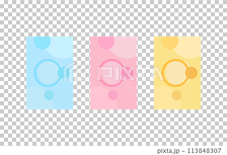 丸形の縦長ベクター背景イラストセット素材 113848307