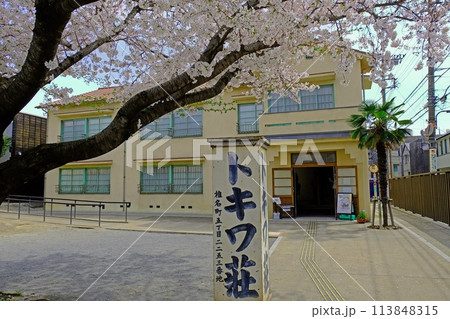 マンガの聖地　トキワ荘マンガミュージアムと満開の桜 113848315