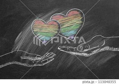 LGBT concept. Chalk drawn illustration 113848355