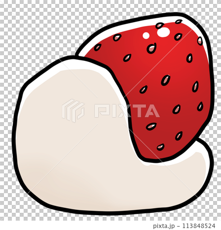 シンプルないちご大福のイラスト シンプルないちご大福のイラスト 113848524