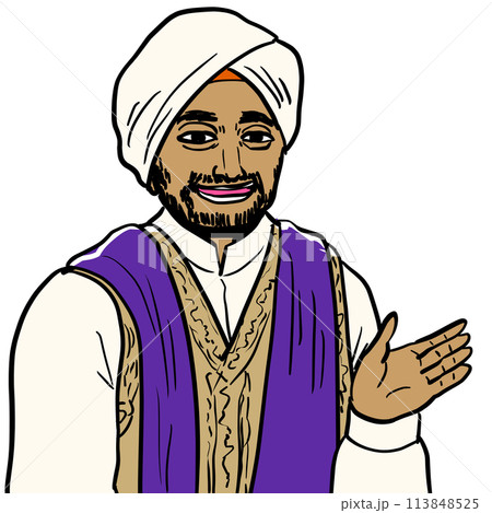 シンプルなインド人のイラスト シンプルなインド人のイラスト 113848525
