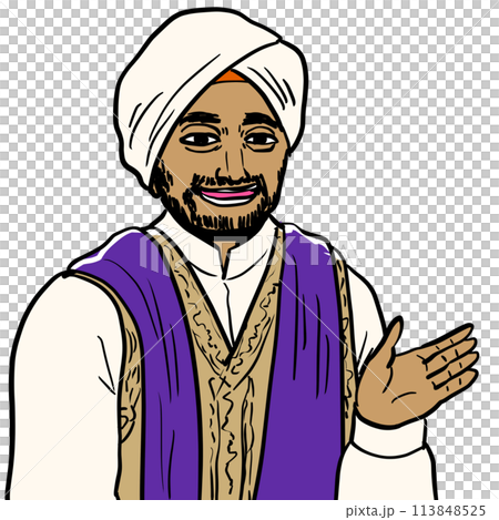 シンプルなインド人のイラスト シンプルなインド人のイラスト 113848525