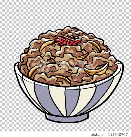 簡單的牛肉蓋飯的插圖 113848767